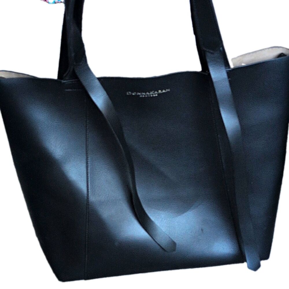 DKNY Black Tote Bag Large Shopper Shoulder Purse Minimalist